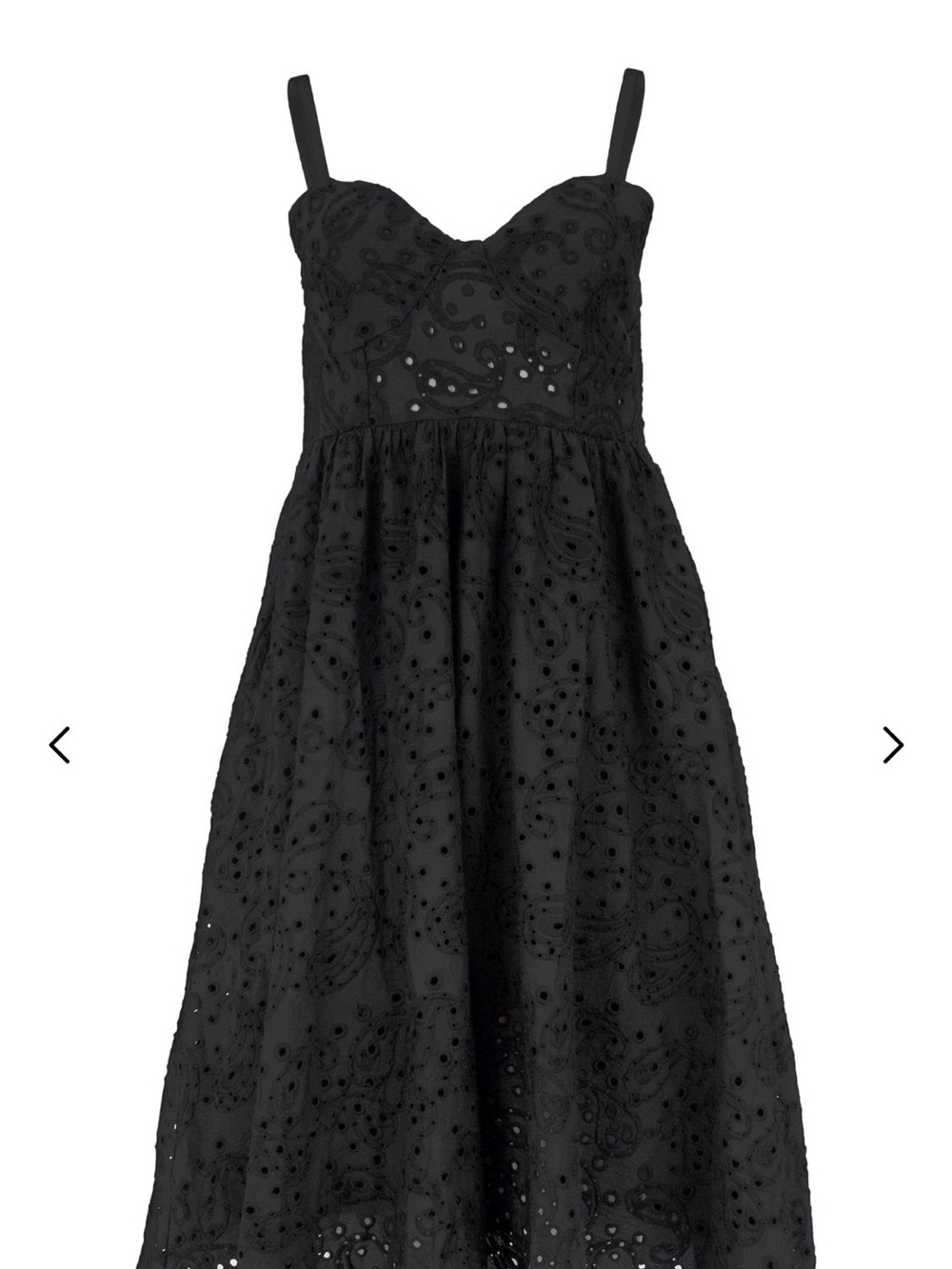 Black Eyelet Spaghetti Strap Sundress Size 6 - Picture 5 of 8